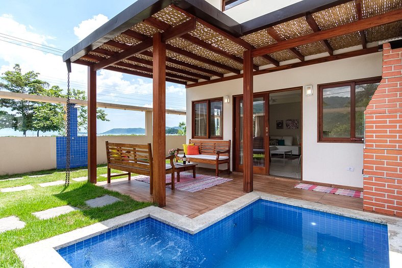 Safira - Linda c/3 suites, frente mar, piscina, churr, garag